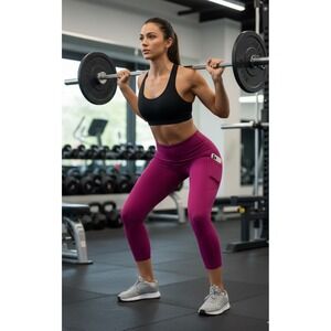 VELOCITY Wonderlink Serena Hi Rise‎ Crop Tight Leggings Magenta Size Small